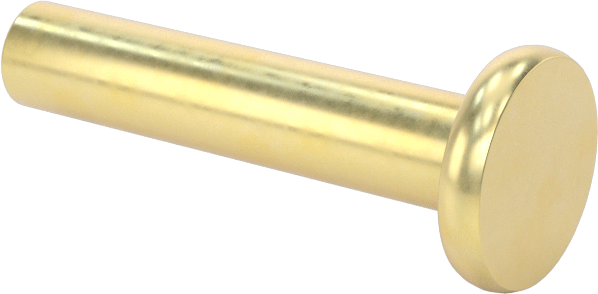 Pirinç Düz Başlı Masif Perçinler, 1/8" Çap, 0,563" Maksimum Malzeme Kalınlığı için