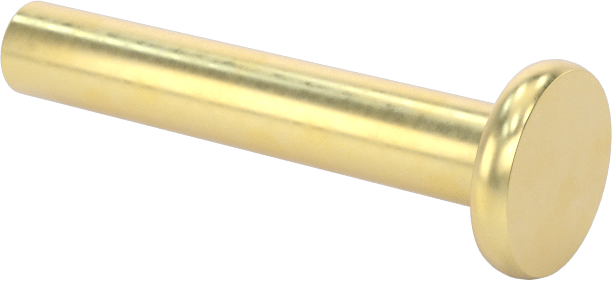 Pirinç Düz Başlı Masif Perçinler, 1/8" Çap, 0,688 inç Maksimum Malzeme Kalınlığı için