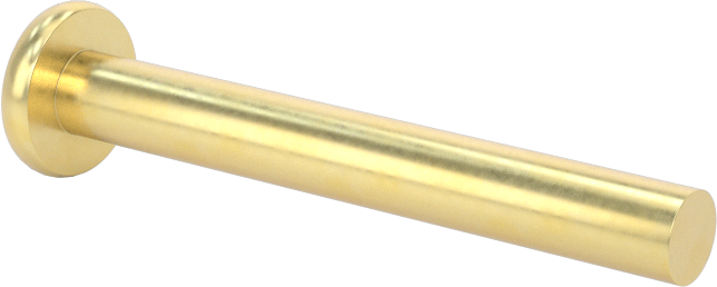 Pirinç Düz Başlı Masif Perçinler, 1/8" Çap, 0,938 inç maksimum malzeme kalınlığı için