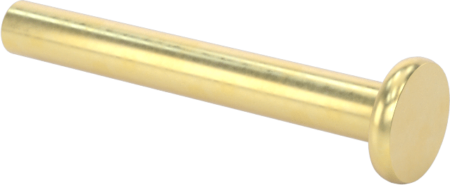 Pirinç Düz Başlı Masif Perçinler, 1/8" Çap, 0,938 inç maksimum malzeme kalınlığı için