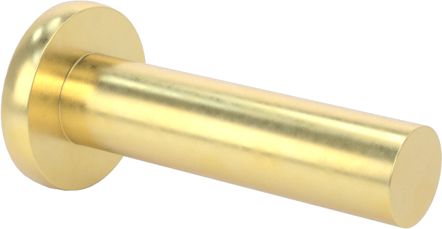 Pirinç Düz Başlı Masif Perçinler, 1/4" Çap, 0,875" Maksimum Malzeme Kalınlığı için