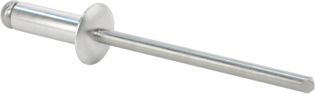 Çelik Mandrelli Alüminyum Kör Perçinler, Kubbeli Başlık, 1/8" Çap, 0,188“-0,25” Malzeme Kalınlığı için