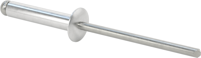 Çelik Mandrelli Alüminyum Kör Perçinler, Kubbeli Başlık, 1/8" Çap, 0,376“-0,5” Malzeme Kalınlığı için
