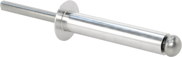 Çelik Mandrelli Alüminyum Kör Perçinler, Kubbeli Başlık, 1/4" Çap, 1,001“-1,125” Malzeme Kalınlığı için