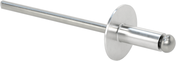 Çelik Mandrelli Alüminyum Kör Perçinler, Büyük Çaplı Kubbe Başlı, 1/8" Çap, 0,126“-0,187” Kalınlık için
