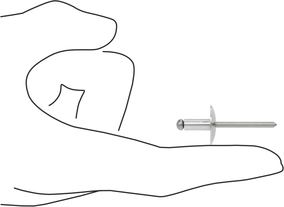 Çelik Mandrelli Alüminyum Kör Perçinler, Büyük Çaplı Kubbe Başlı, 3/16" Çap, 0,126“-0,25” Kalınlık için