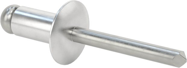 Çelik Mandrelli Alüminyum Kör Perçinler, Kubbeli Başlık, 1/4" Çap, 0,126“-0,25” Malzeme Kalınlığı için