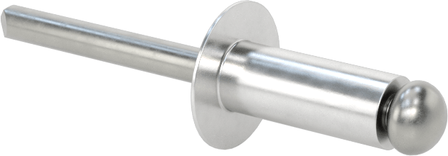 Çelik Mandrelli Alüminyum Kör Perçinler, Kubbeli Başlık, 1/4" Çap, 0,251“-0,375” Malzeme Kalınlığı için