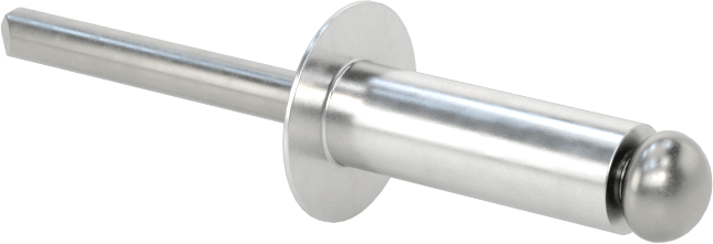 Çelik Mandrelli Alüminyum Kör Perçinler, Kubbeli Başlık, 1/4" Çap, 0,376“-0,5” Malzeme Kalınlığı için