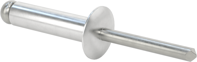 Çelik Mandrelli Alüminyum Kör Perçinler, Kubbeli Başlık, 1/4" Çap, 0,626“-0,75” Malzeme Kalınlığı için