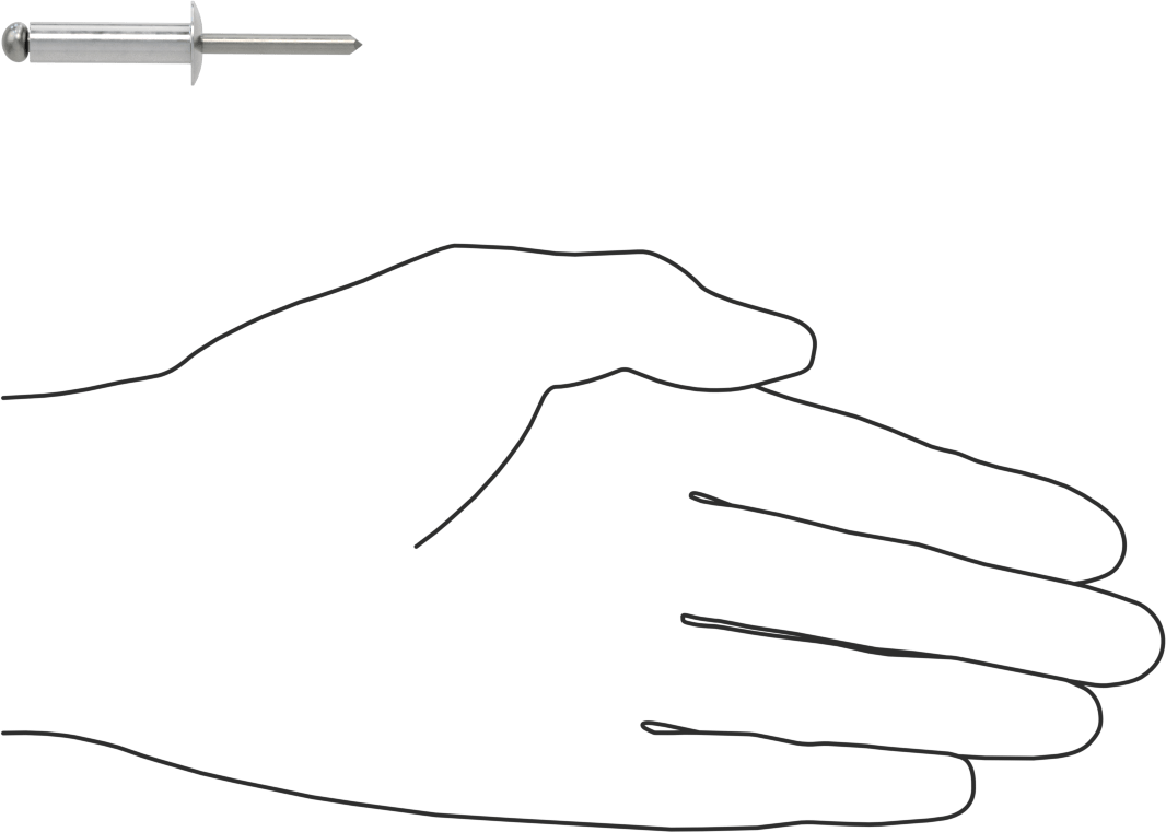 Çelik Mandrelli Alüminyum Kör Perçinler, Kubbeli Başlık, 1/4" Çap, 0,626“-0,75” Malzeme Kalınlığı için