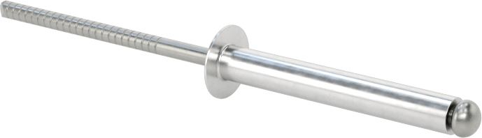 Çelik Mandrelli Alüminyum Kör Perçinler, Kubbeli Başlık, 1/8" Çap, 0,626“-0,75” Malzeme Kalınlığı için