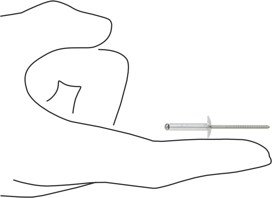 Çelik Mandrelli Alüminyum Kör Perçinler, Büyük Çaplı Kubbe Başlı, 1/8" Çap, 0,376“-0,5” kalınlık için