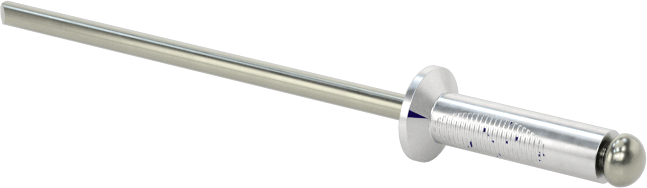 Çelik Mandrelli Alüminyum Kör Perçinler, Gömme Montaj, 3/32" Çap, 0,126“-0,25” Malzeme Kalınlığı için