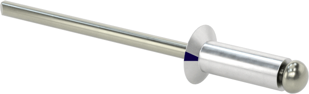 Çelik Mandrelli Alüminyum Kör Perçinler, Gömme Montaj, 1/8" Çap, 0,126“- 0,187” için Malzeme Kalınlığı