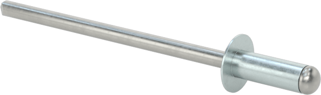 Çinko Kaplamalı Kör Perçinler, Kubbeli Başlık, 3/32" Çap, 0,032“- 0,125” Malzeme Kalınlığı için