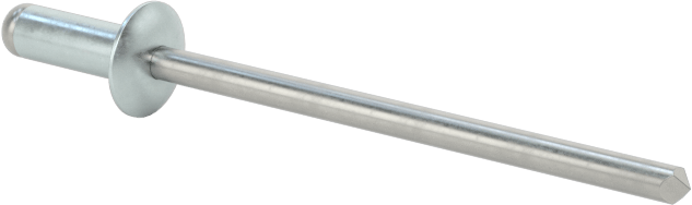 Çinko Kaplamalı Kör Perçinler, Kubbeli Başlık, 3/32" Çap, 0,032“- 0,125” Malzeme Kalınlığı için
