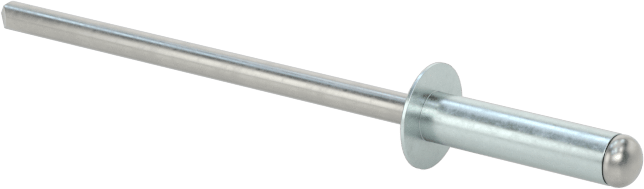 Çinko Kaplamalı Kör Perçinler, Kubbeli Başlık, 3/32" Çap, 0,126“-0,25” Malzeme Kalınlığı için