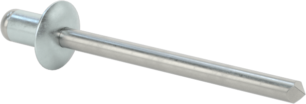 Çinko Kaplamalı Kör Perçinler, Kubbeli Başlık, 1/8" Çap, 0,032“ - 0,062” Malzeme Kalınlığı için