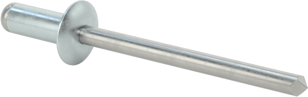 Çinko Kaplamalı Kör Perçinler, Kubbeli Başlık, 1/8" Çap, 0,126“- 0,187” için Malzeme Kalınlığı