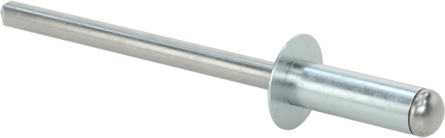 Çinko Kaplamalı Kör Perçinler, Kubbeli Başlık, 1/8" Çap, 0,188“ - 0,25” Malzeme Kalınlığı için