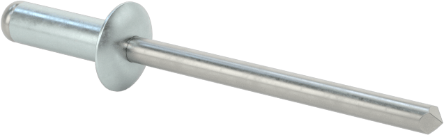 Çinko Kaplamalı Kör Perçinler, Kubbeli Başlık, 1/8" Çap, 0,188“ - 0,25” Malzeme Kalınlığı için