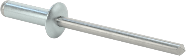 Çinko Kaplamalı Kör Perçinler, Kubbeli Başlık, 1/8" Çap, 0,251“- 0,312” Malzeme Kalınlığı için