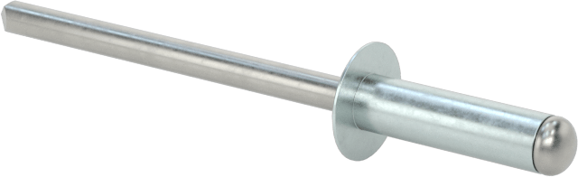 Çinko Kaplamalı Kör Perçinler, Kubbeli Başlık, 1/8" Çap, 0,251“- 0,312” Malzeme Kalınlığı için