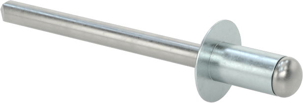 Çinko Kaplamalı Kör Perçinler, Kubbeli Başlık, 5/32" Çap, 0,063“- 0,125” Malzeme Kalınlığı için