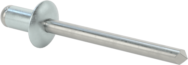 Çinko Kaplamalı Kör Perçinler, Kubbeli Başlık, 5/32" Çap, 0,063“- 0,125” Malzeme Kalınlığı için