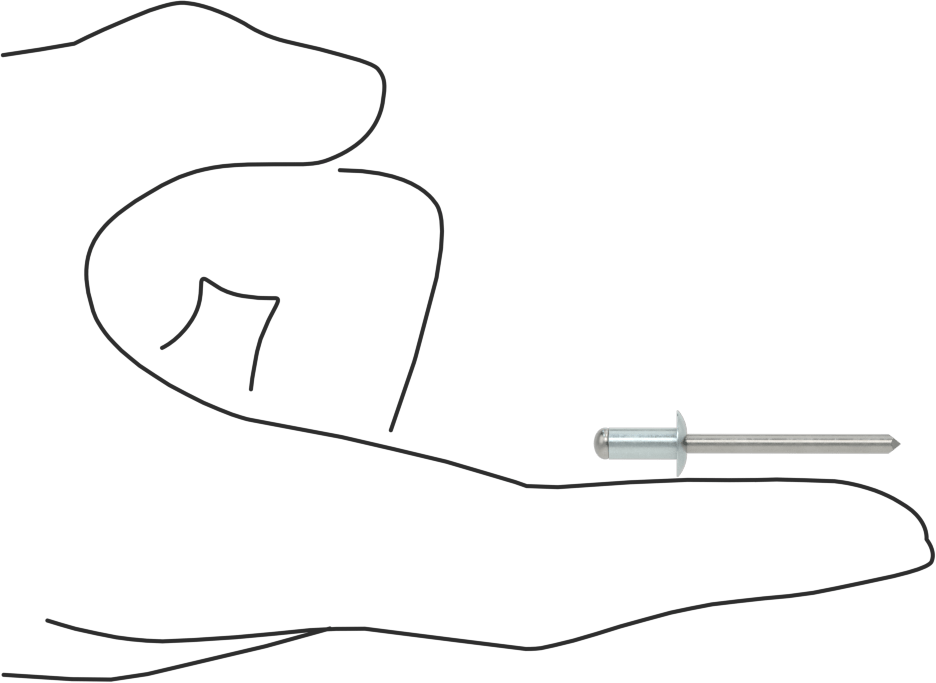 Çinko Kaplamalı Kör Perçinler, Kubbeli Başlık, 5/32" Çap, 0,126“- 0,187” için Malzeme Kalınlığı