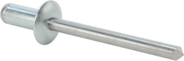 Çinko Kaplamalı Kör Perçinler, Kubbeli Başlık, 5/32" Çap, 0,126“- 0,187” için Malzeme Kalınlığı