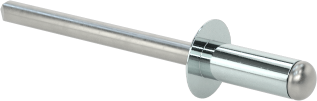 Çinko Kaplamalı Kör Perçinler, Kubbeli Başlık, 5/32" Çap, 0,188“ - 0,25” Malzeme Kalınlığı için