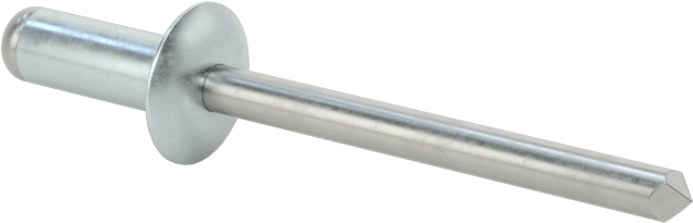 Çinko Kaplamalı Kör Perçinler, Kubbeli Başlık, 5/32" Çap, 0,188“ - 0,25” Malzeme Kalınlığı için