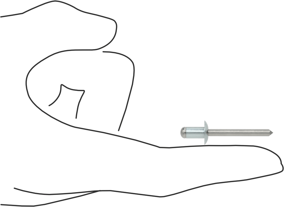 Çinko Kaplamalı Kör Perçinler, Kubbeli Başlık, 3/16" Çap, 0,063“- 0,125” Malzeme Kalınlığı için