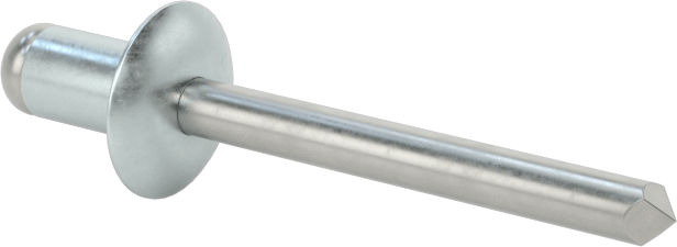 Çinko Kaplamalı Kör Perçinler, Kubbeli Başlık, 3/16" Çap, 0,063“- 0,125” Malzeme Kalınlığı için