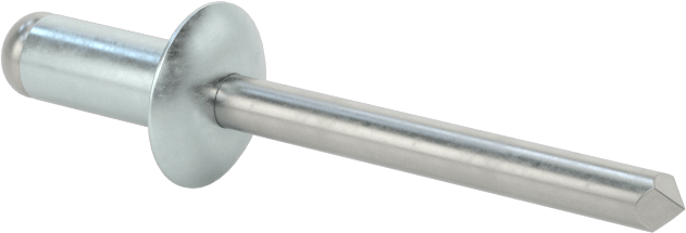 Çinko Kaplamalı Kör Perçinler, Kubbeli Başlık, 3/16" Çap, 0,126“-0,25” Malzeme Kalınlığı için