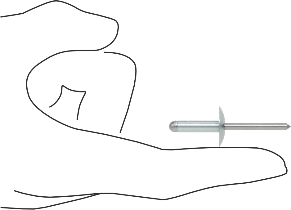 Çinko Kaplamalı Kör Perçinler, Büyük Çaplı Kubbe Başlı, 3/16" Çap, 0,376“- 0,5” Kalınlık için
