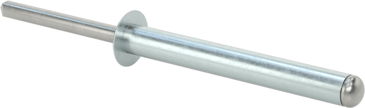 Çinko Kaplamalı Kör Perçinler, Kubbeli Başlık, 3/16" Çap, 1,182“ - 1,338” Malzeme Kalınlığı için