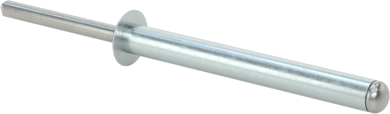 Çinko Kaplamalı Kör Perçinler, Kubbeli Başlık, 3/16" Çap, 1,378“- 1,535” Malzeme Kalınlığı için