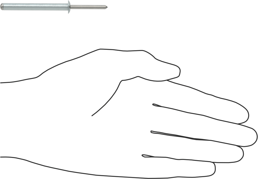 Çinko Kaplamalı Kör Perçinler, Kubbeli Başlık, 3/16" Çap, 1,378“- 1,535” Malzeme Kalınlığı için