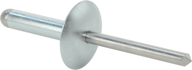Çinko Kaplamalı Kör Perçinler, Kubbeli Başlık, 3/16" Çap, 0,501“-0,625” Kalınlık için