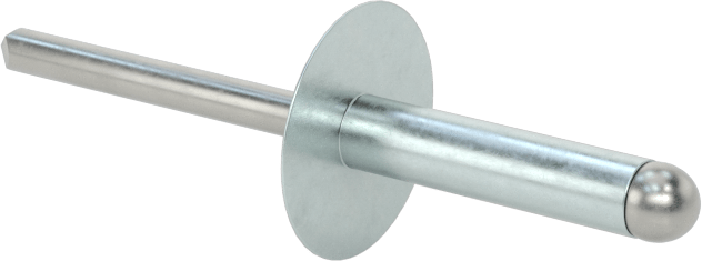 Çinko Kaplamalı Kör Perçinler, Kubbeli Başlık, 3/16" Çap, 0,501“-0,625” Kalınlık için