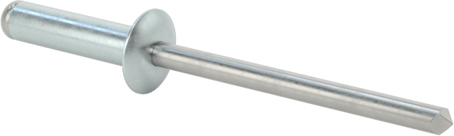 Çinko Kaplamalı Kör Perçinler, Kubbeli Başlık, 1/8" Çap, 0,313“ - 0,375” Malzeme Kalınlığı için