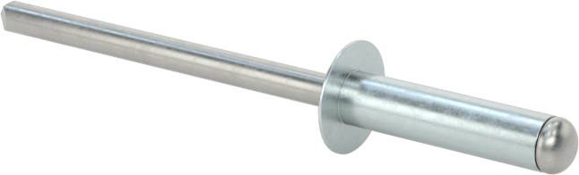 Çinko Kaplamalı Kör Perçinler, Kubbeli Başlık, 1/8" Çap, 0,313“ - 0,375” Malzeme Kalınlığı için