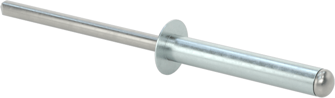 Çinko Kaplamalı Kör Perçinler, Kubbeli Başlık, 1/8" Çap, 0,501“ - 0,625” Malzeme Kalınlığı için