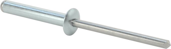Çinko Kaplamalı Kör Perçinler, Kubbeli Başlık, 1/8" Çap, 0,501“ - 0,625” Malzeme Kalınlığı için