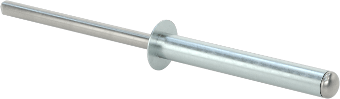 Çinko Kaplamalı Kör Perçinler, Kubbeli Başlık, 1/8" Çap, 0,626“ - 0,75” malzeme kalınlığı için