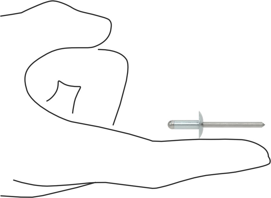 Çinko Kaplamalı Kör Perçinler, Büyük Çaplı Kubbe Başlı, 5/32" Çap, 0,188“-0,25” kalınlık için