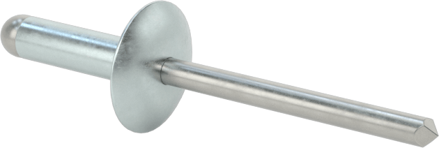 Çinko Kaplamalı Kör Perçinler, Kubbeli Başlık, 5/32" Çap, 0,251“ - 0,375” Kalınlık için
